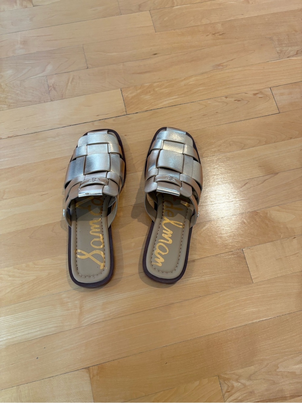 Sam Edelman Dina Gold Woven Slide Mules, Size 8.5M - Picture 2 of 8